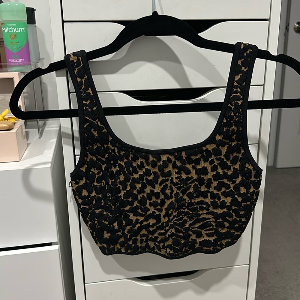 Babaton cheetah print crop top